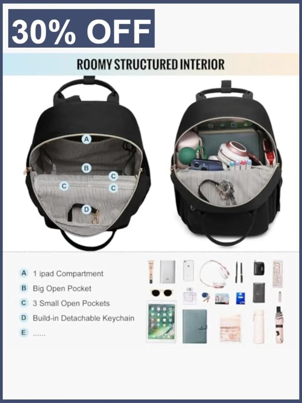 Mini Backpack Purse Women Lightweight Nylon Daypack Travel Work Anti-theft